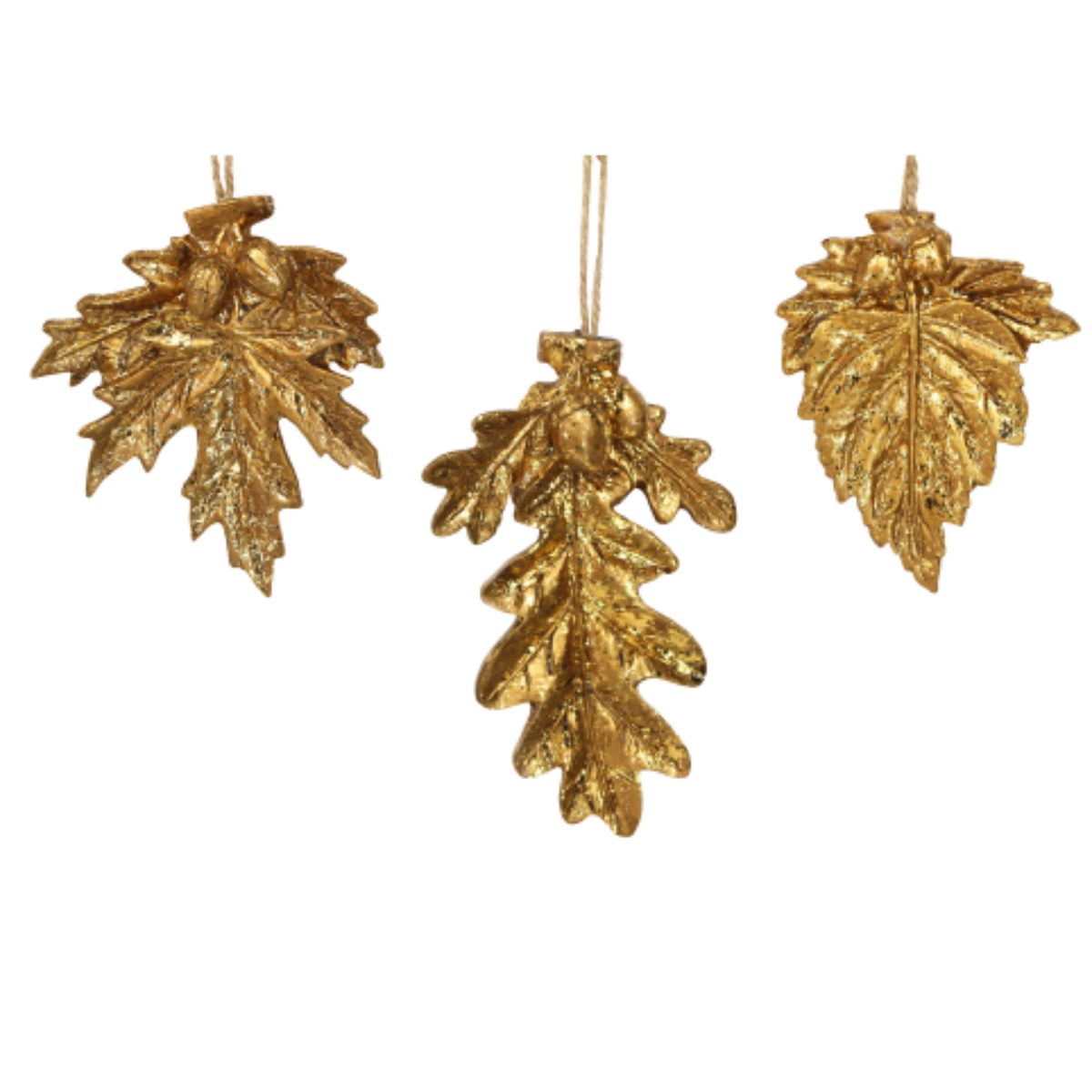 Gold leaf resin hanging Christmas decoration. By Gisela Graham. The perfect festive addition to your home.